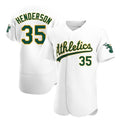 tocy Athletics #35 Rickey Henderson Player White Authentic Home Stitched Jersey