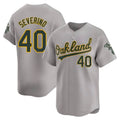 tocy Athletics #40 Luis Severino player Gray Limited Away Stitched Jersey