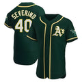 tocy Athletics #40 Luis Severino player Green Authentic Alternate Stitched Jersey