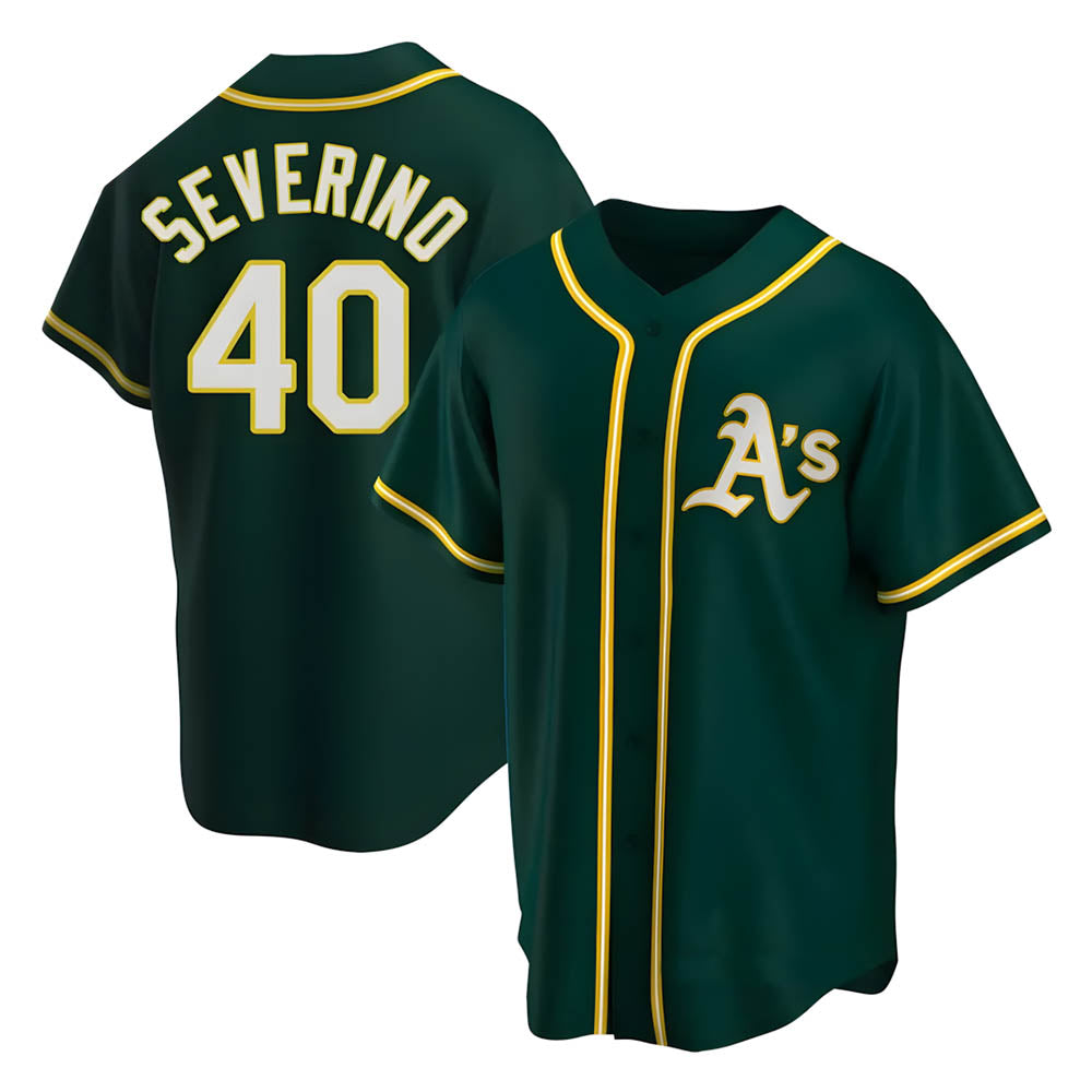 tocy Athletics #40 Luis Severino player Green Replica Alternate Stitched Jersey