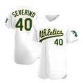 tocy Athletics #40 Luis Severino player White Authentic Home Stitched Jersey