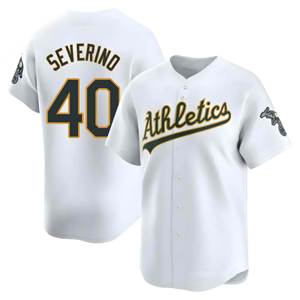 tocy Athletics #40 Luis Severino player White Limited Home Stitched Jersey