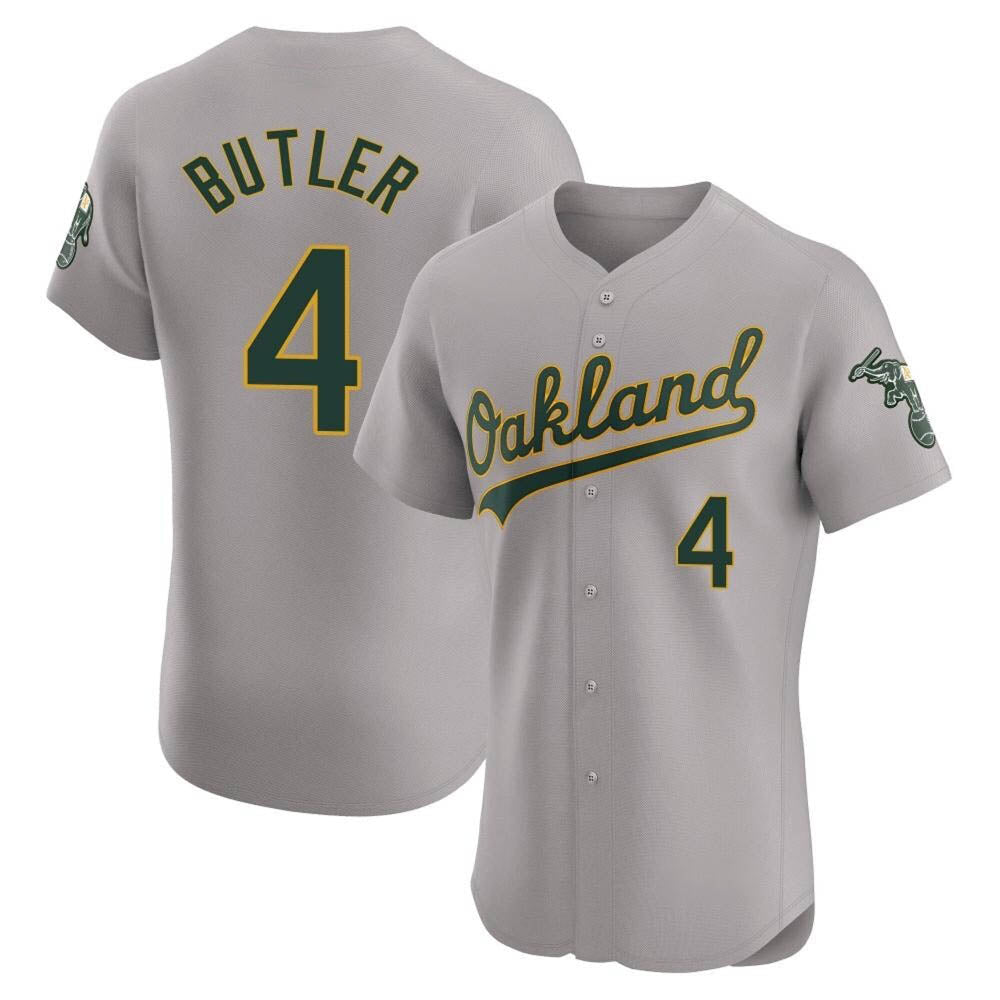 tocy Athletics #4 Lawrence Butler player Gray Elite Road Stitched Jersey