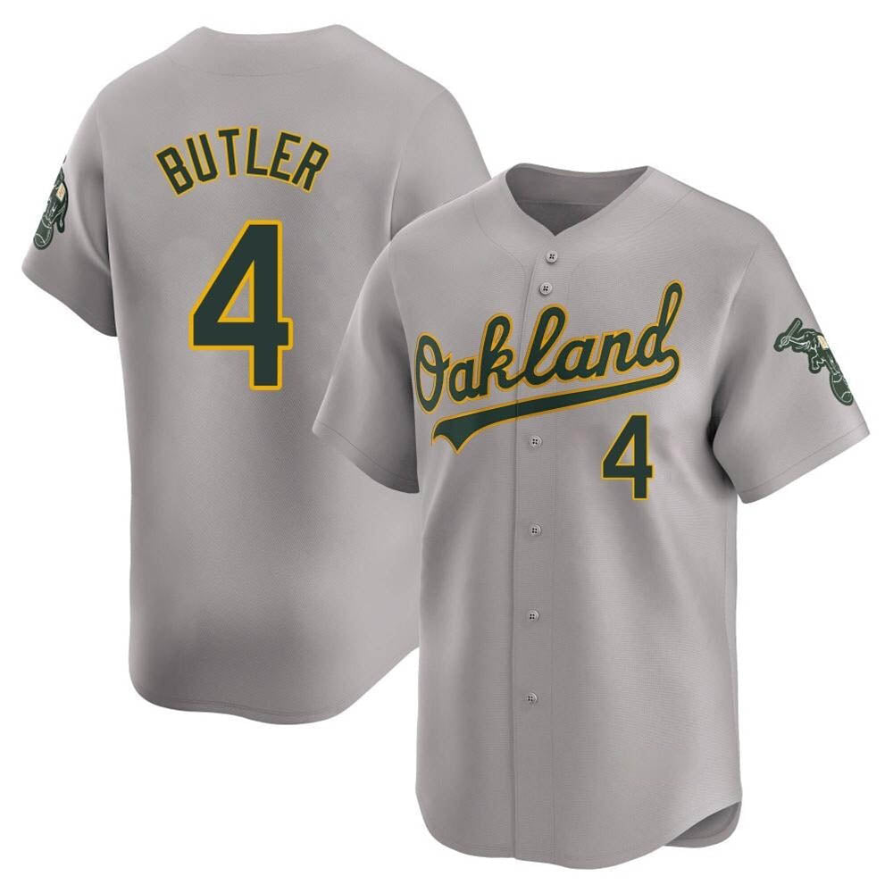 tocy Athletics #4 Lawrence Butler player Gray Limited Away Stitched Jersey