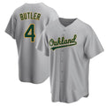 tocy Athletics #4 Lawrence Butler player Gray Replica Road Stitched Jersey