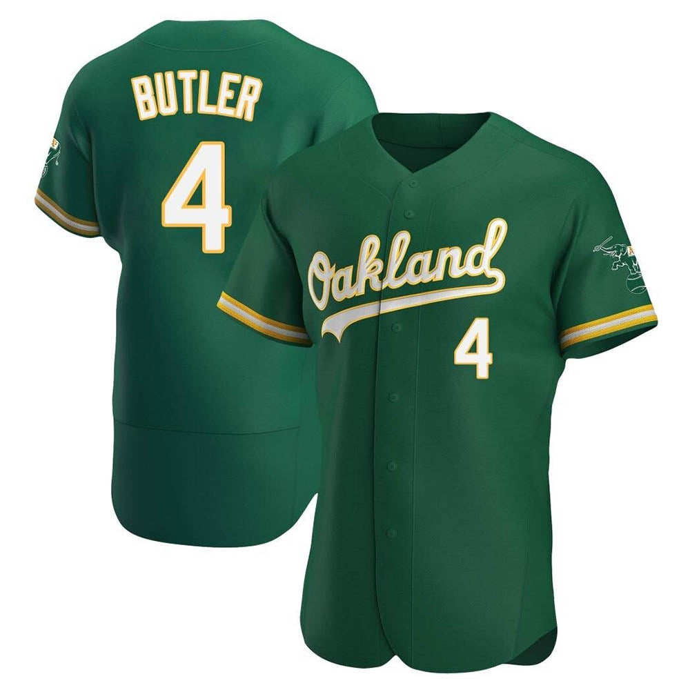 tocy Athletics #4 Lawrence Butler player Green Authentic Kelly Alternate Stitched Jersey