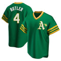tocy Athletics #4 Lawrence Butler player Green Replica Cooperstown Collection Stitched Jersey