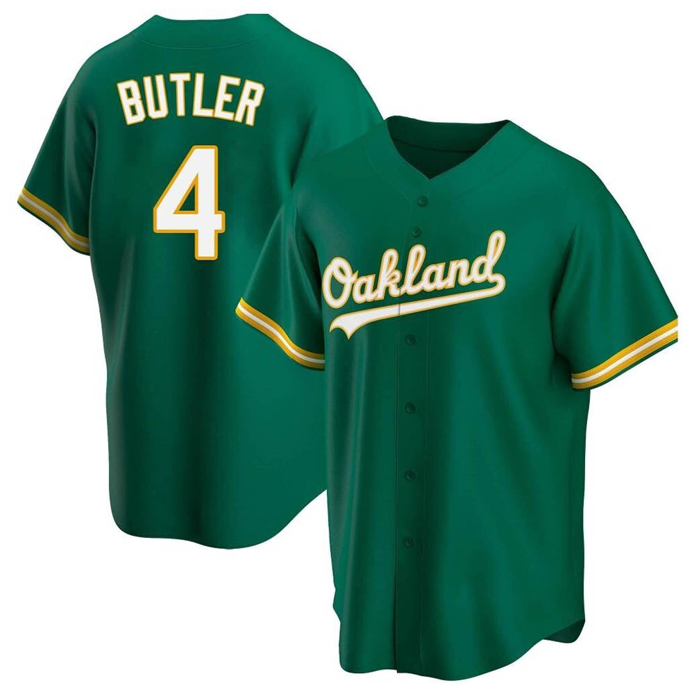 tocy Athletics #4 Lawrence Butler player Green Replica Kelly Alternate Stitched Jersey