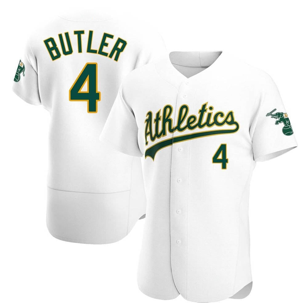 tocy Athletics #4 Lawrence Butler player White Authentic Home Stitched Jersey