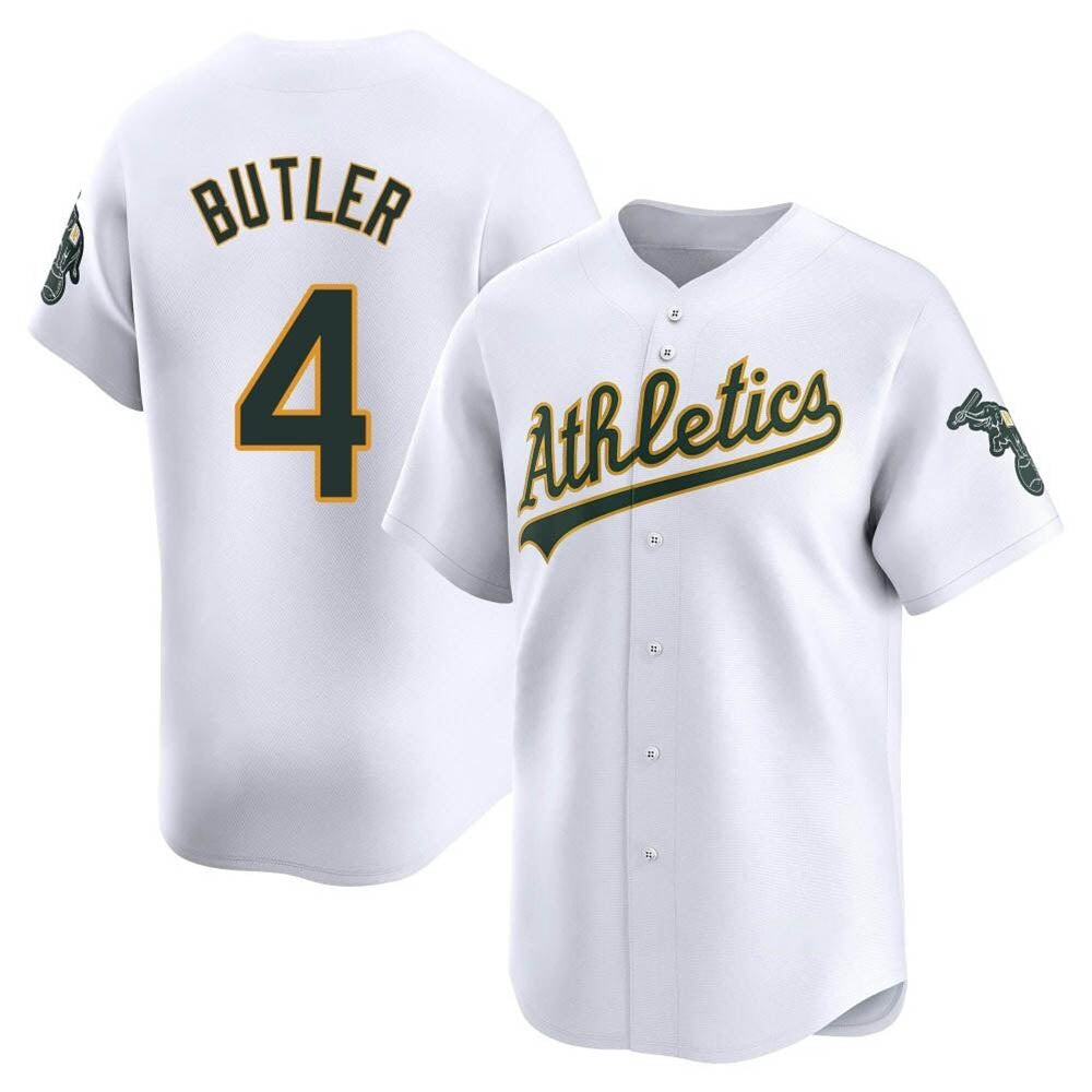 tocy Athletics #4 Lawrence Butler player White Limited Home Stitched Jersey
