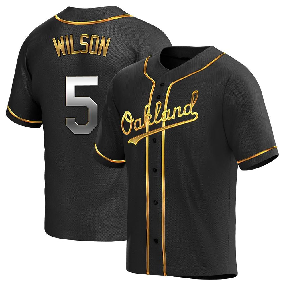 tocy Athletics #5 Jacob Wilson Black Golden Replica Alternate  Stitched Jersey