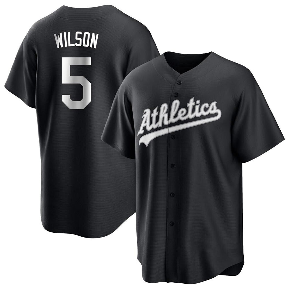 tocy Athletics #5 Jacob Wilson Black&White Replica Alternate Stitched Jersey