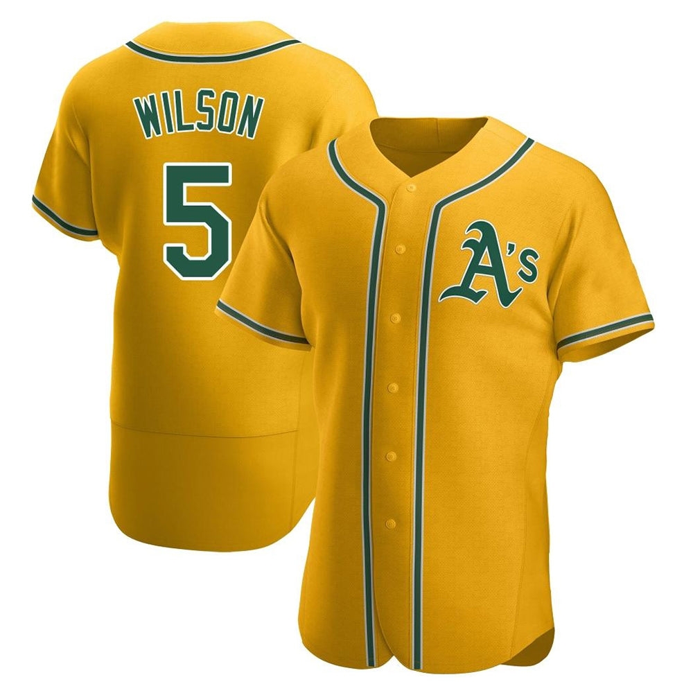 tocy Athletics #5 Jacob Wilson Gold Authentic Alternate Stitched Jersey
