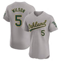 tocy Athletics #5 Jacob Wilson Gray Elite Road Stitched Jersey