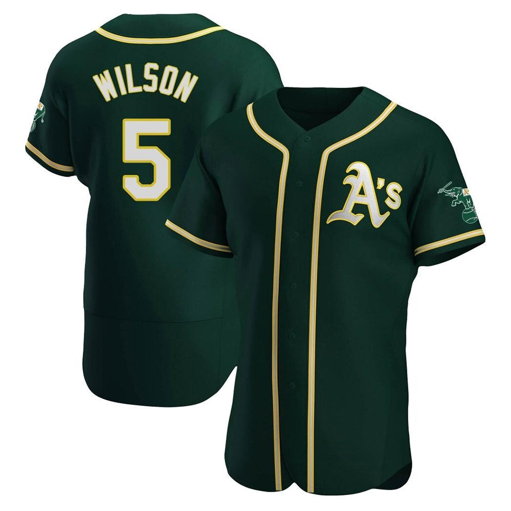 tocy Athletics #5 Jacob Wilson Green Authentic Alternate Stitched Jersey