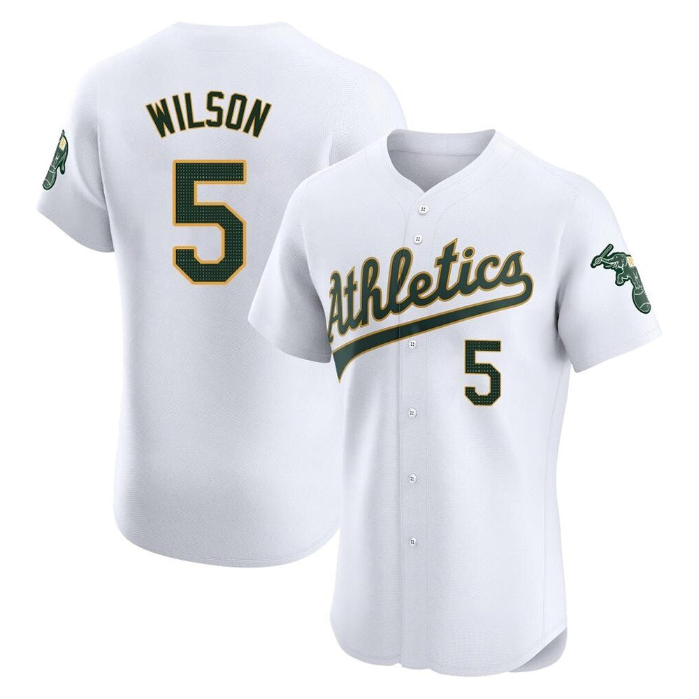 tocy Athletics #5 Jacob Wilson White Elite Home Stitched Jersey