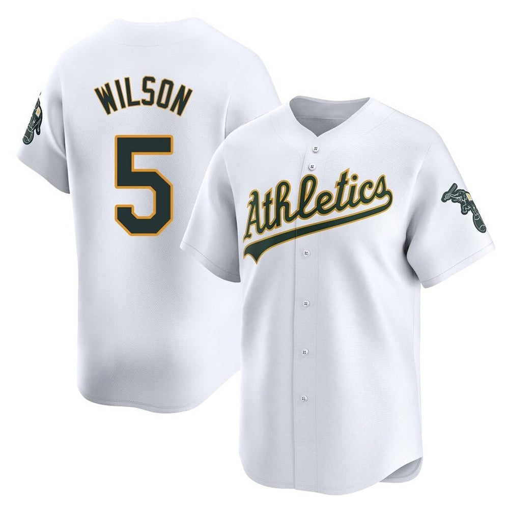 tocy Athletics #5 Jacob Wilson White Limited Home Stitched Jersey