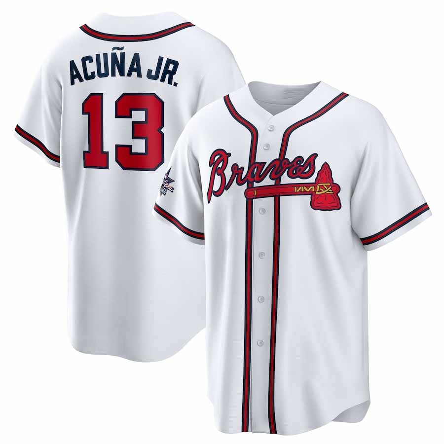 tocy A.Braves #13 Ronald Acuna Jr. 2025 All-Star Game Home Replica Player Jersey - White Stitched Personalized Jersey