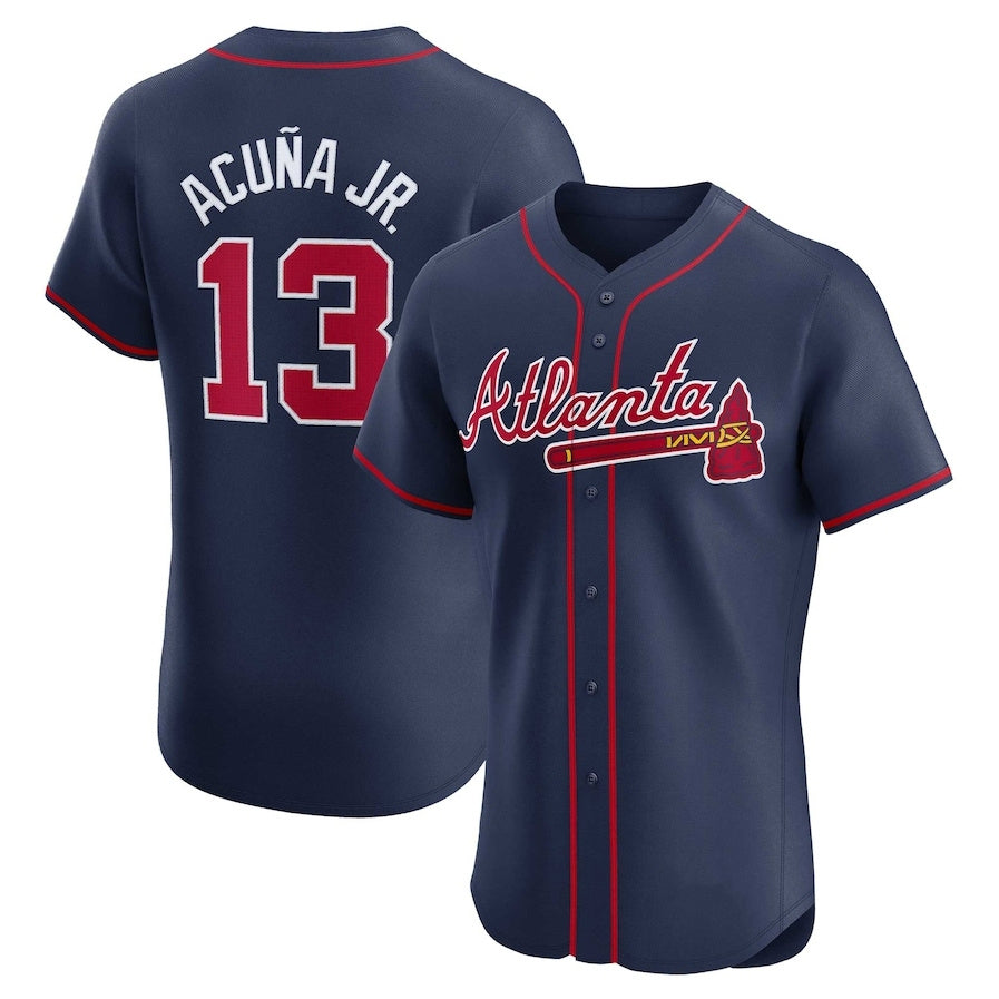 tocy A.Braves #13 Ronald Acuna Jr. Alternate Elite Player Jersey - Navy Personalized Jerseys
