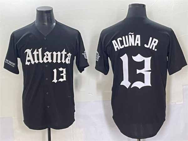 tocy A.Braves #13 Ronald Acuna Jr. Black Gothic South x Outkast Edition Vapor Limited Stitched Personalized Jersey