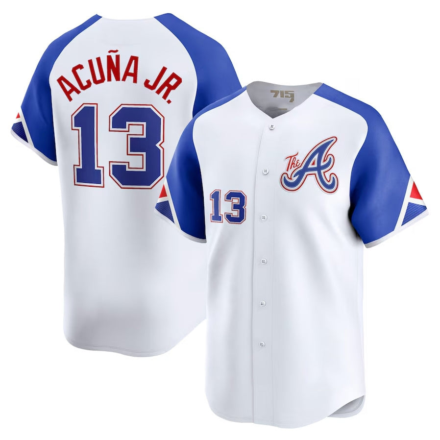 tocy A.Braves #13 Ronald Acuna Jr. City Connect Limited Jersey - White Personalized Jerseys