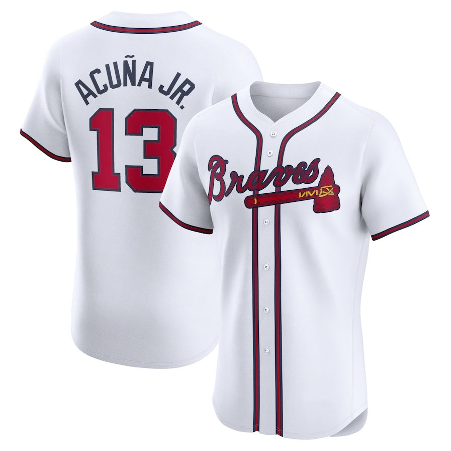 tocy A.Braves #13 Ronald Acuna Jr. Home Elite Jersey - White Personalized Jerseys