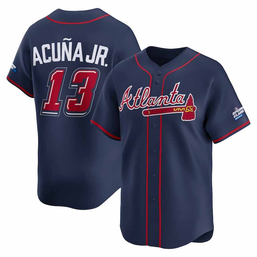 tocy A.Braves #13 Ronald Acuna Jr. Navy 2025 Speedway Classic Alternate Limited Player Personalized Jersey