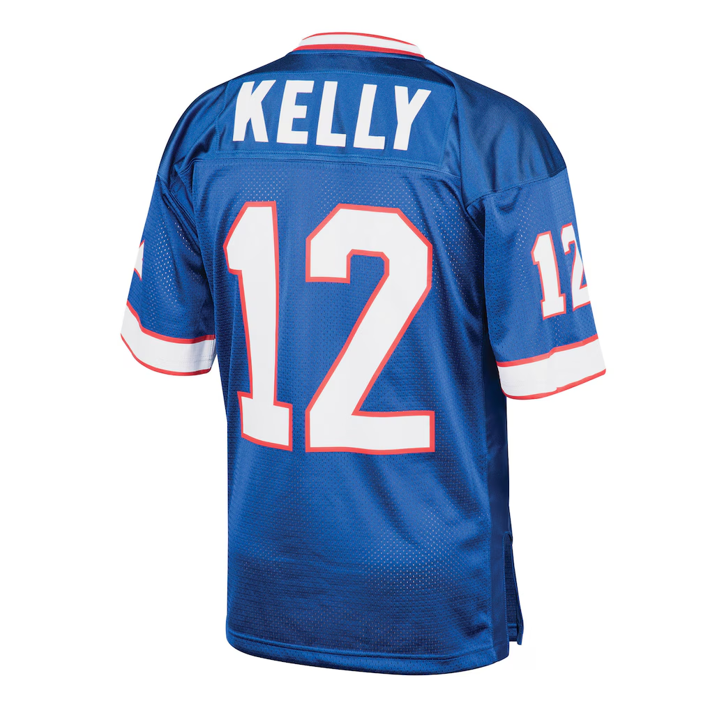 tocy B.Bills 1994 #12 Jim Kelly Mitchell & Ness Royal Authentic Throwback Retired Player Stitched Puhic Jersey