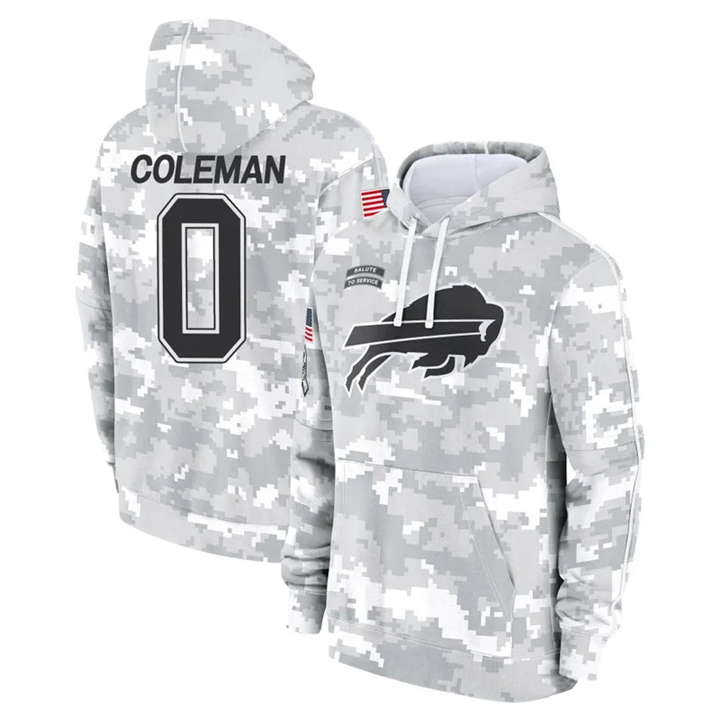 tocy B.Bills #0 Keon Coleman Player Arctic Camo Salute to Service Hoodies Stitched Jerseys