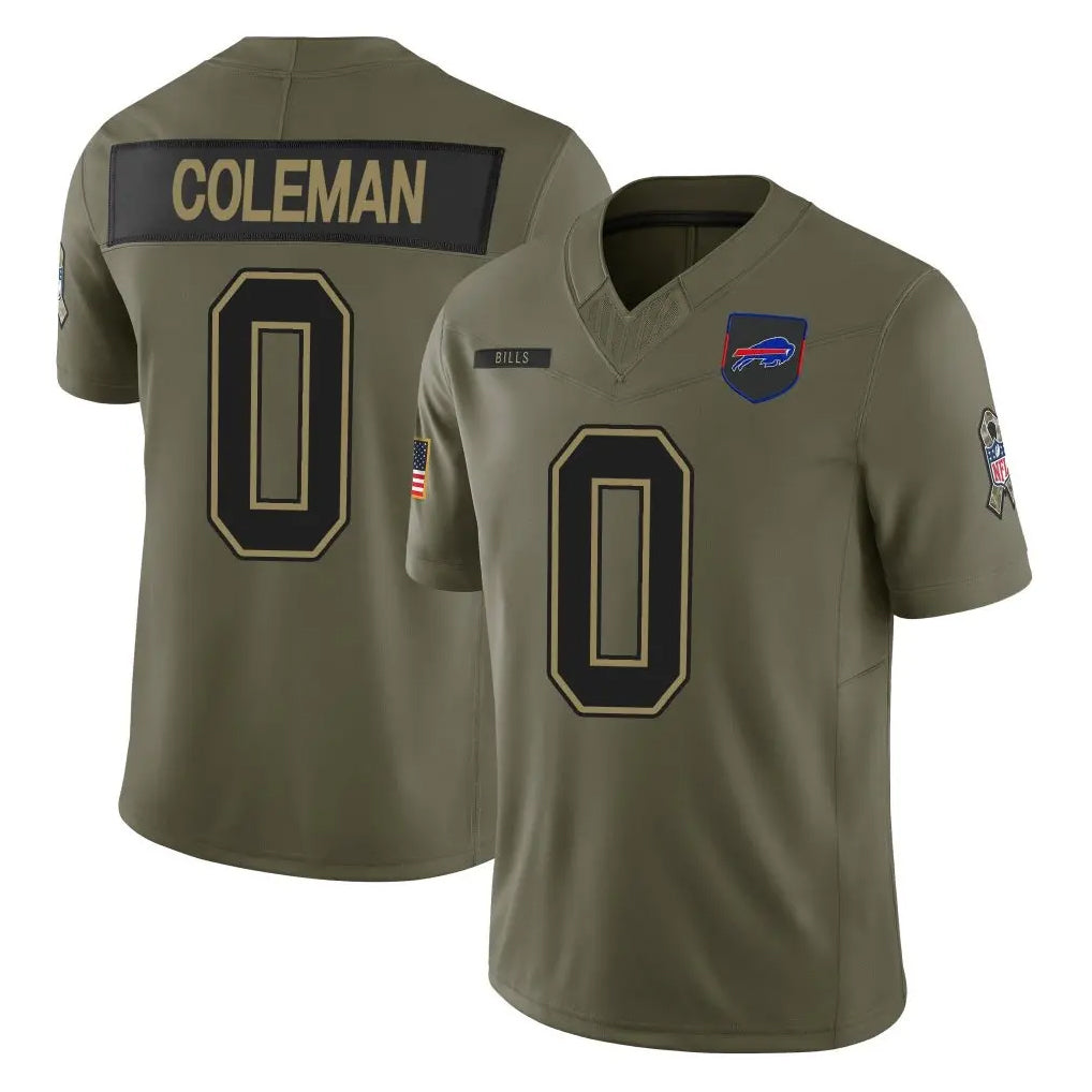 tocy B.Bills #0 Keon Coleman Player Olive Salute To Service Limited Game Stitched Jerseys