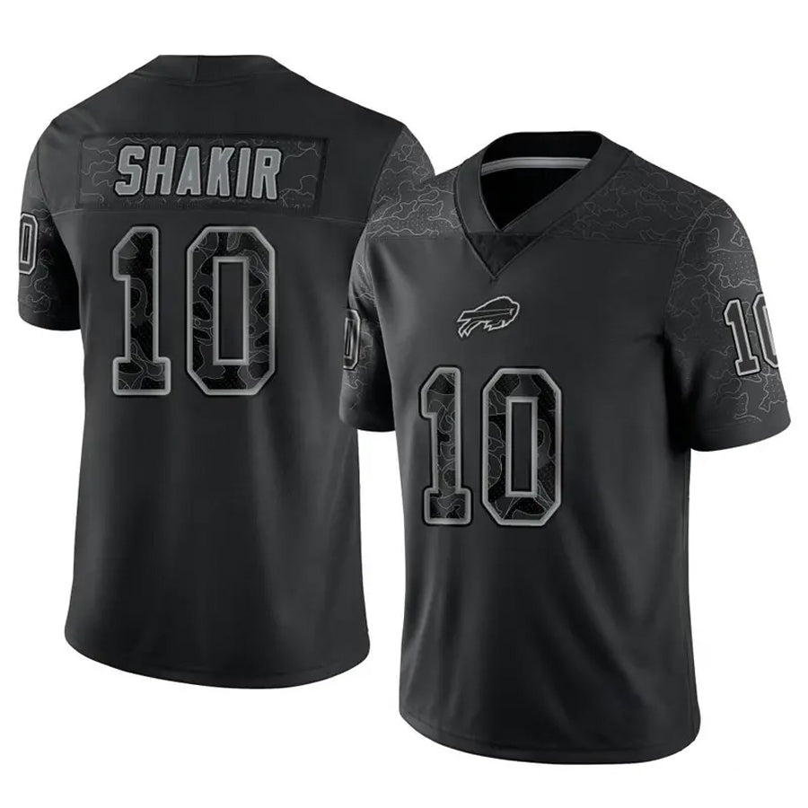 tocy B.Bills #10 Khalil Shakir Player Black RFLCTV Limited  Stitched Jerseys