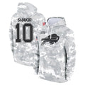 tocy B.Bills #10 Khalil Shakir Player Salute to Service Hoodies  Stitched Jerseys