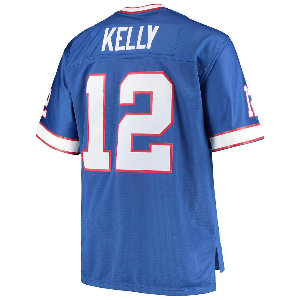 tocy B.Bills #12 Jim Kelly Mitchell & Ness Royal Big & Tall 1990 Retired Player Replica Jersey