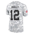 tocy B.Bills #12 Jim Kelly Player Arctic Camo Salute to Service Limited Stitched Jerseys