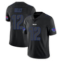 tocy B.Bills #12 Jim Kelly Player Black Impact Limited Game Stitched Jerseys