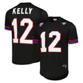 tocy B.Bills #12 Jim Kelly Player Black Mitchell & Ness Replica Mesh Limited Stitched Jerseys