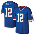 tocy B.Bills #12 Jim Kelly Player Blue Replica Throwback Limited Stitched Jerseys