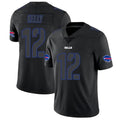 tocy B.Bills #12 Jim Kelly Player Limited Black Impact Football Jerseys