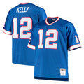 tocy B.Bills #12 Jim Kelly Player Royal Mitchell & Ness Big & Tall 1990 Retired Replica Limited Stitched Jerseys