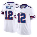 tocy B.Bills #12 Jim Kelly Player White Vapor F.U.S.E. Limited Stitched Jerseys