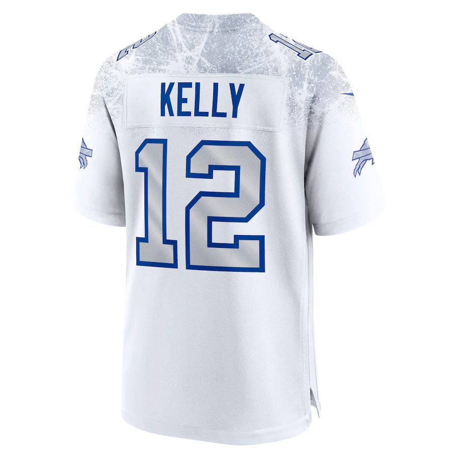 tocy B.Bills #12 Jim Kelly Player White Rivalries Collection Game Stitched Jerseys