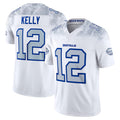 tocy B.Bills #12 Jim Kelly Player White Rivalries Collection Vapor Limited  Stitched Jersey