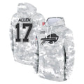 tocy B.Bills #17 Josh Allen Player Arctic Camo Salute to Service Hoodies Limited Stitched Jerseys