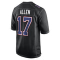 tocy B.Bills #17 Josh Allen Player Black Carbon Fashion Replica Game Stitched Jerseys