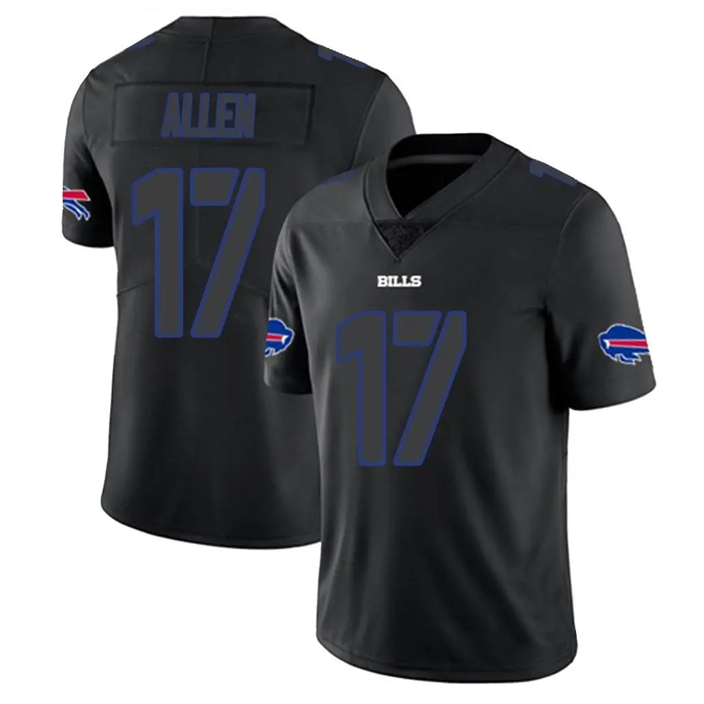 tocy B.Bills #17 Josh Allen Player Black Impact Limited Home Game Stitched Jerseys