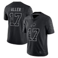 tocy B.Bills #17 Josh Allen Player Black RFLCTV Limited Stitched Jerseys