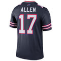 tocy B.Bills #17 Josh Allen Player Navy Inverted  Legend Game Stitched Jerseys