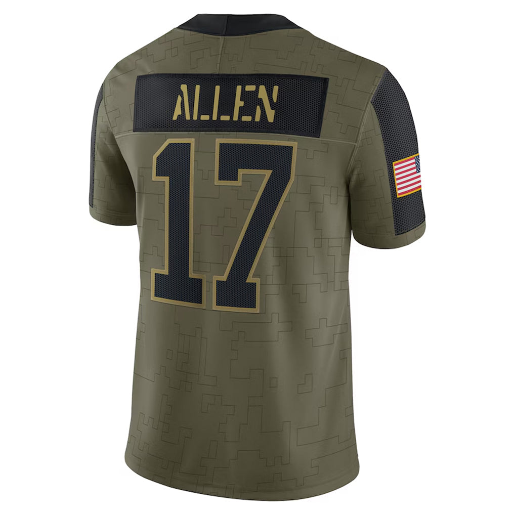 tocy B.Bills #17 Josh Allen Player Olive Salute To Service Limited Home Game Stitched Jerseys