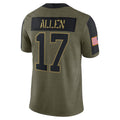 tocy B.Bills #17 Josh Allen Player Olive Salute To Service Limited Home Game Stitched Jerseys