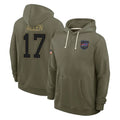 tocy B.Bills #17 Josh Allen Player Olive Salute to Service Hoodies Stitched Jerseys